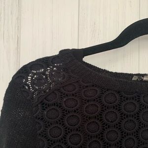 Lucky Brand black embroidered sweater